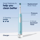 Cepillo de dientes eléctrico recargable con sensor de presión, 3 modos Pro 1000