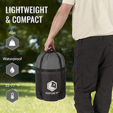 VENTURE 4TH - Saco de dormir para mochilero, ligero, cálido, pero también para tiempo frío, para adultos, niños o parejas, ideal para senderismo, camping o aventuras al aire libre, individual, XXL o doble