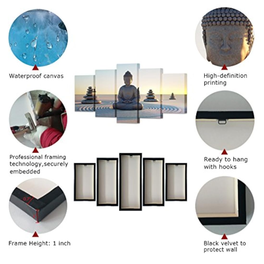 vvovv decoración de pared – 5 paneles de arte de cabeza