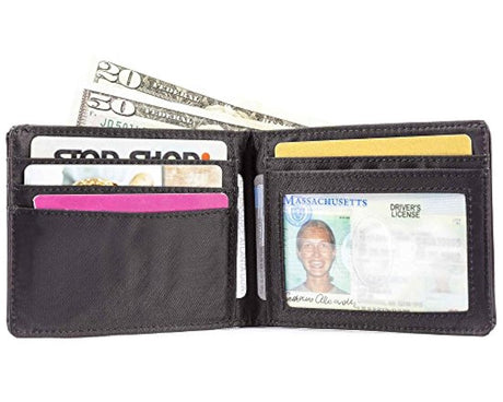 Cartera delgada de piel para hombre.