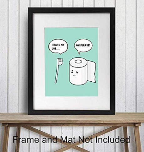 Divertido póster de decoración de arte de pared para baño
