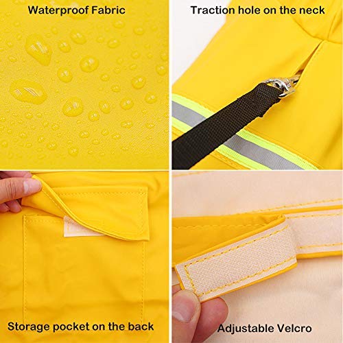 FEimaX Chubasquero para perro, impermeable, con capucha para perros medianos y grandes, con capucha ligera, resistente al viento para caminar al aire libre