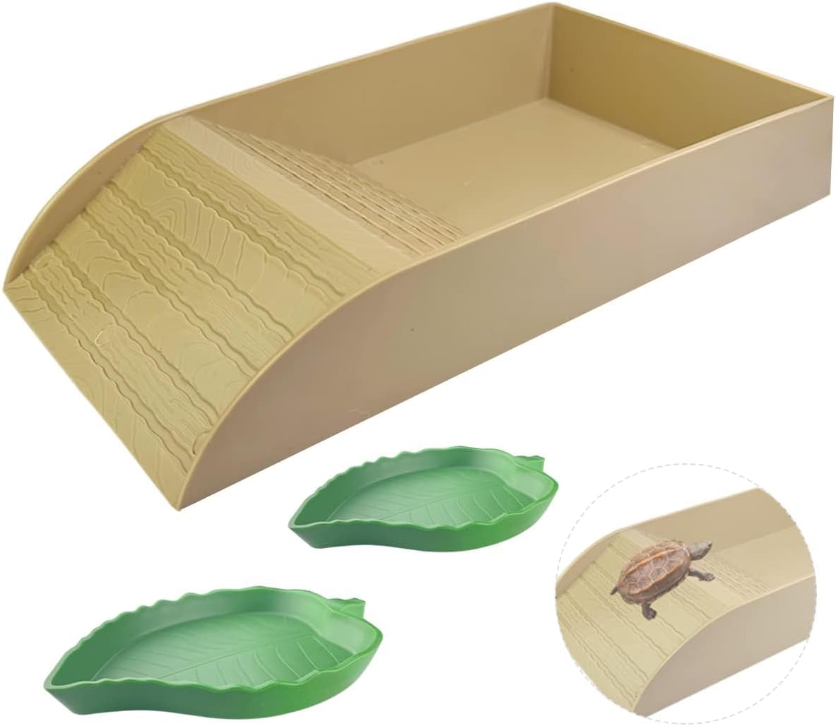 3 PCS Comedero para Tortugas y Plato de Agua, Reptiles
