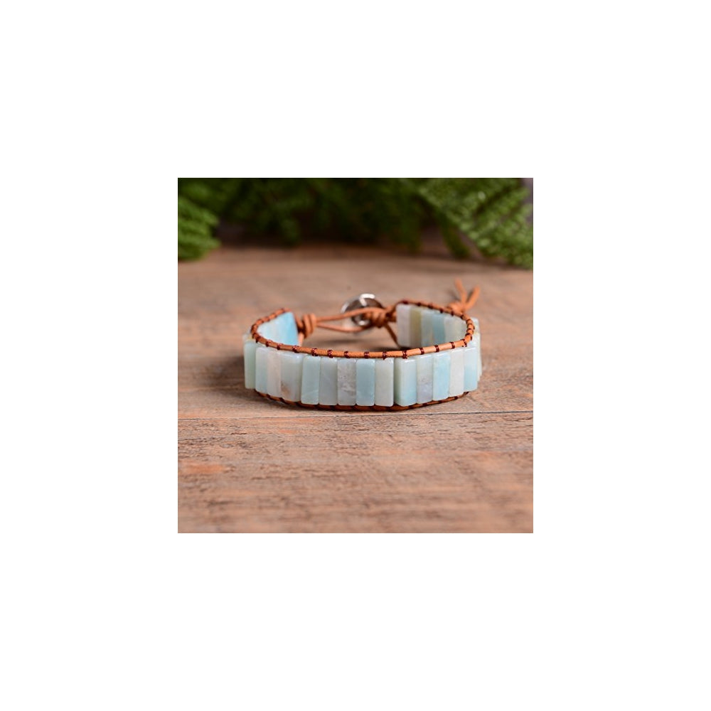 Pulseras y tobilleras de piel con forma de tubo de cristal