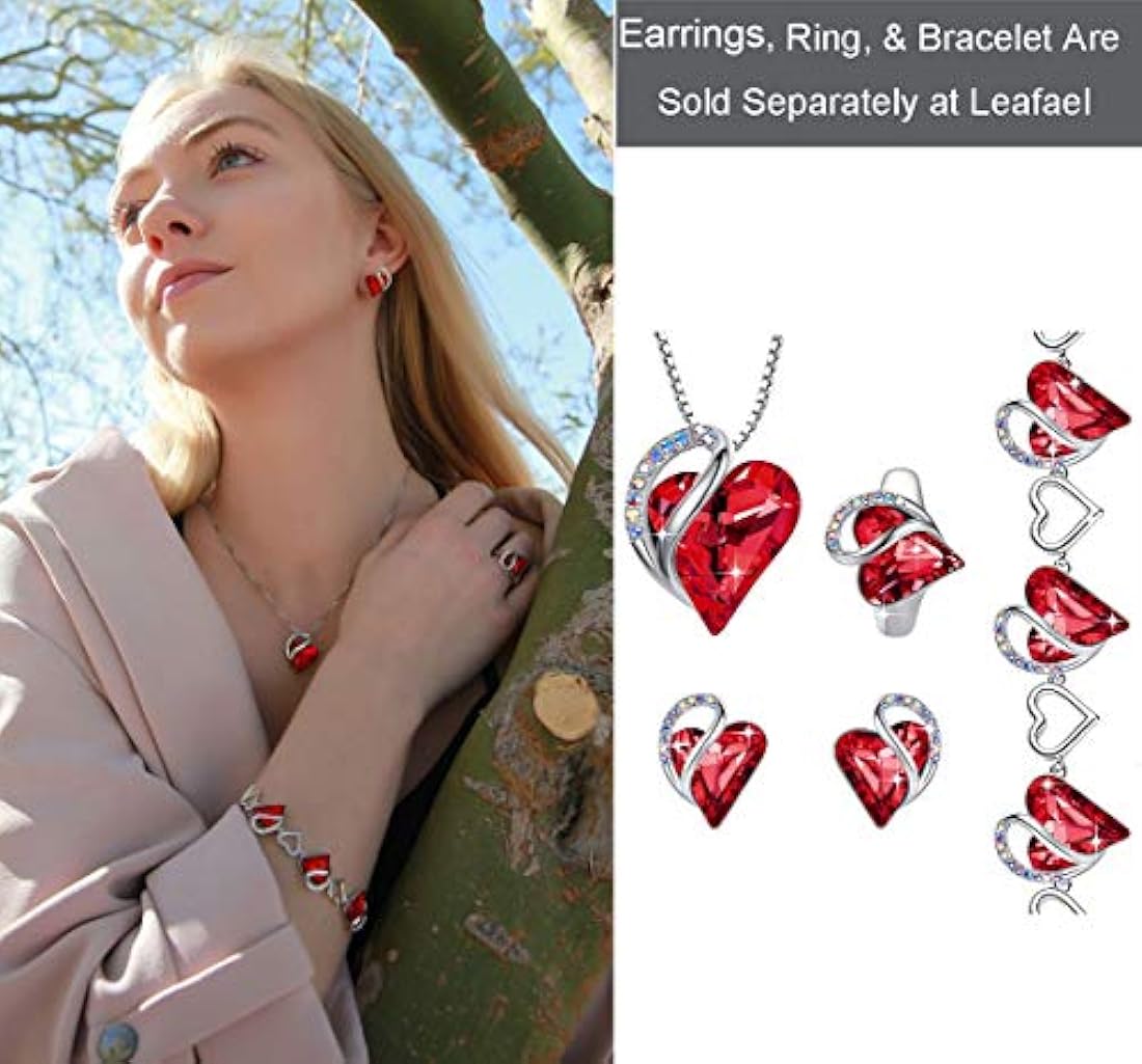 Collar con colgante de corazón de cristal plateado 17/2