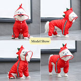 Impermeable con capucha para perro dinosaurio y lluvia