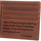 Cartera de piel personalizada para hombre, con grabado