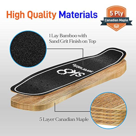 Tabla de skate de arce canadiense SL5SBGR SERENELIFE