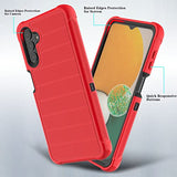 Leptech Funda para Samsung Galaxy A13 5G con protector de pantalla de TPU, [Serie Funda] Funda protectora con clip para cinturón, resistente a prueba de golpes, funda para teléfono celular (rojo)