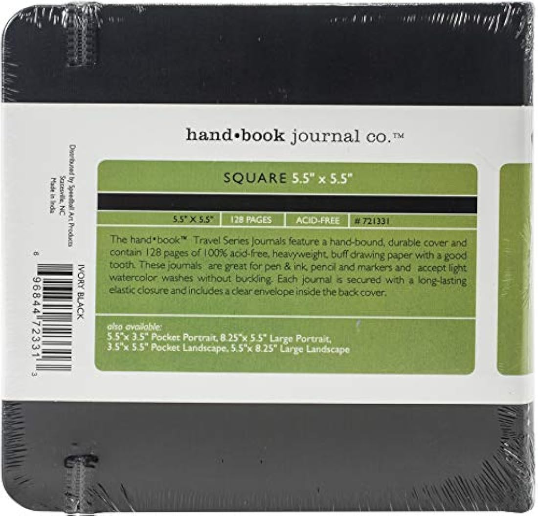 Libro para dibujar Global Art Material Negro marfil cuadrado