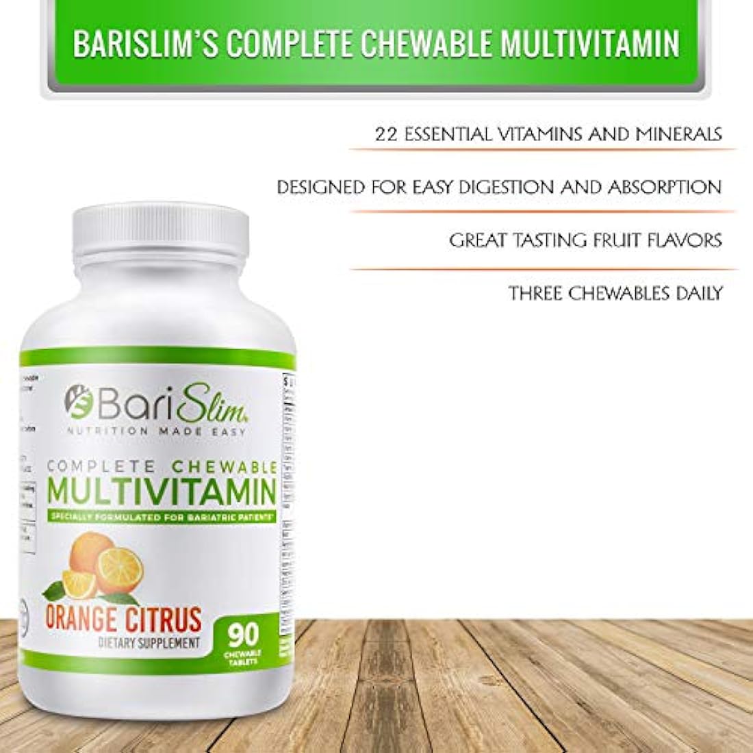 BariSlim Completo Masticable Bariátrico Multivitamínico