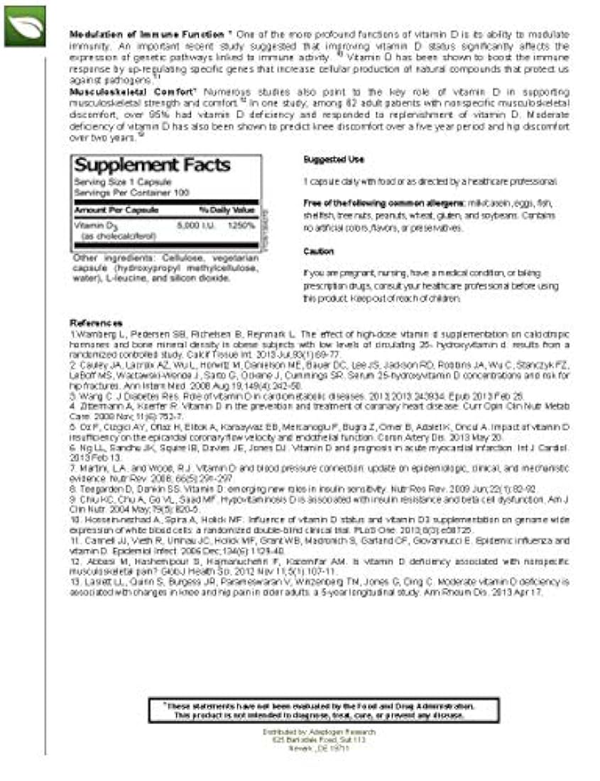 Vitamina D3 5000 100 Vcaps Adaptogen