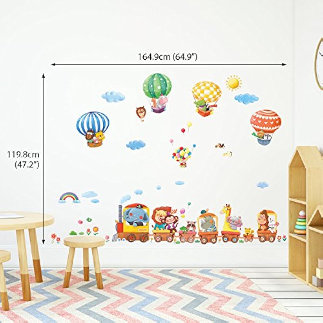 Tren de animales y globos aerostáticos - DECOWALL