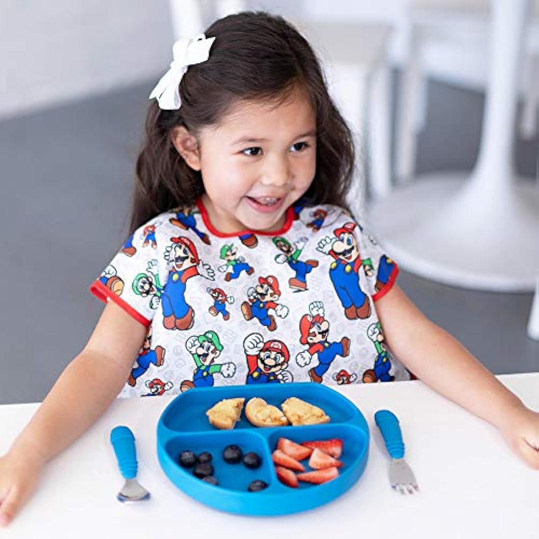 Babero de manga corta para niño impermeable lavable