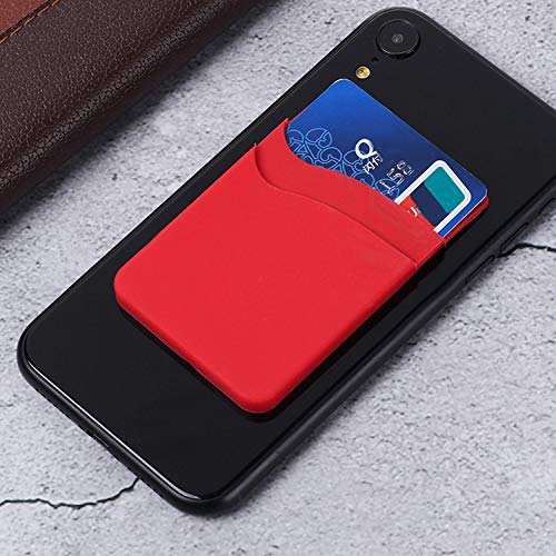 BIAJIYA Portatarjetas de teléfono de silicona para tarjetas de crédito con bolsillo para teléfonos inteligentes (5 negro*)