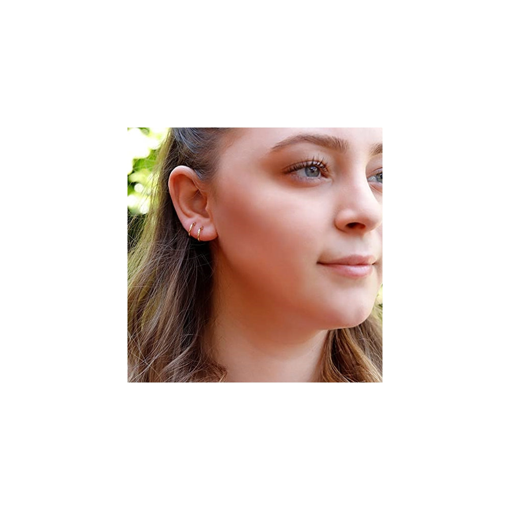 Aretes de acero inoxidable hipoalergénicos 10 pares