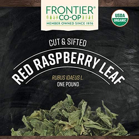 Suplemento Herbal Hoja de Frambuesa, Frontier, Orgánico 1 lb