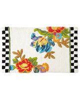 Flor blanca de mackenzie-childs Mercado Alfombrilla de baño