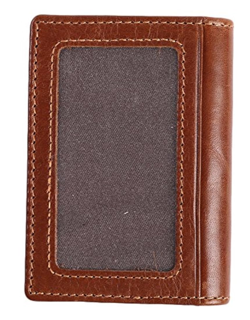 Billetera delgada de cuero auténtico con bolsillo frontal