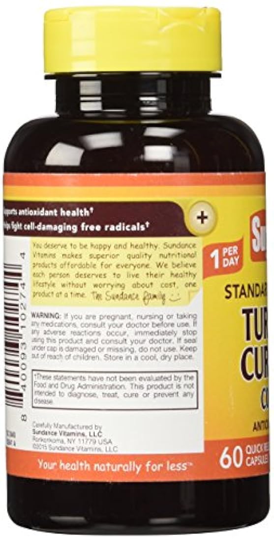 Tabletas Sundance Cúrcuma Curcumina Complejo, 60 Count