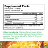 Capítulo uno Vitamina D3 gomas, gran sabor masticable vitamina D3 para niños, vitamina D3 1000IU, certificado Kosher (60 gomas con sabor)