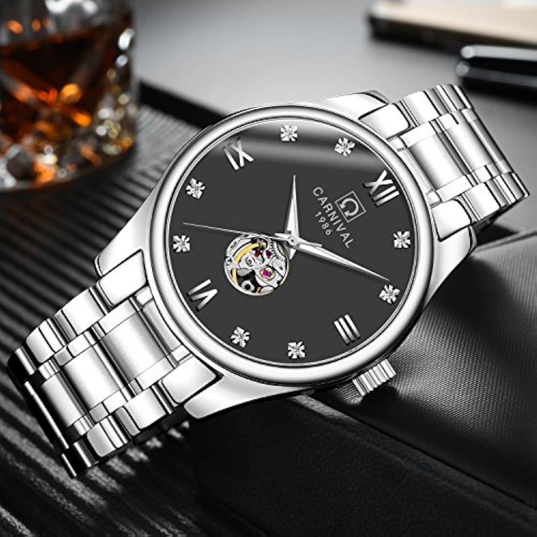 reloj  Set de regalo para hombres y mujeres de 2 (negro)