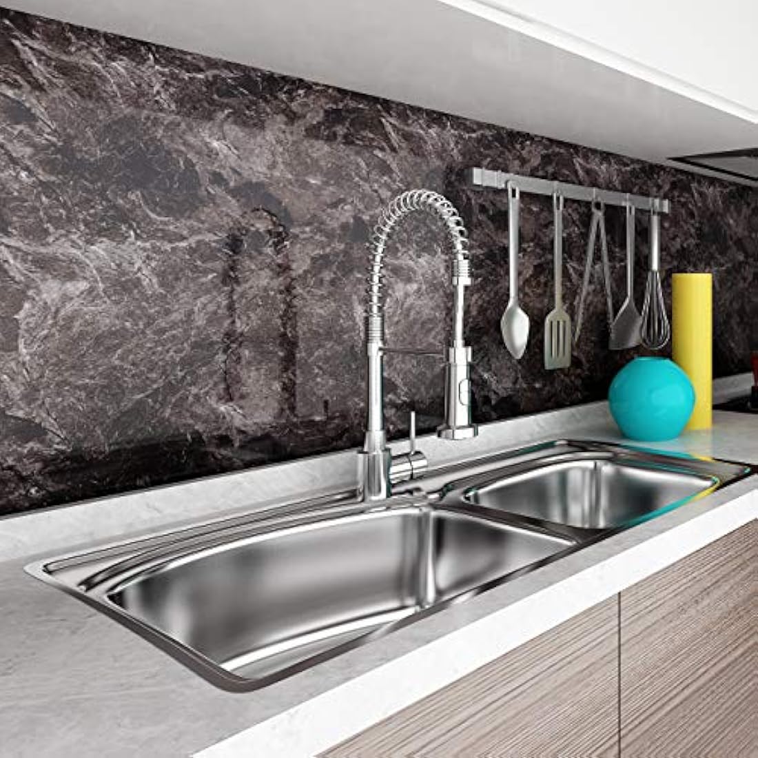 Vinilos Decorativos de pared de mármol color negro