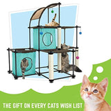 Casa para gatos, con postes de arañar