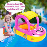 Flotador inflable para piscina para bebé con dosel