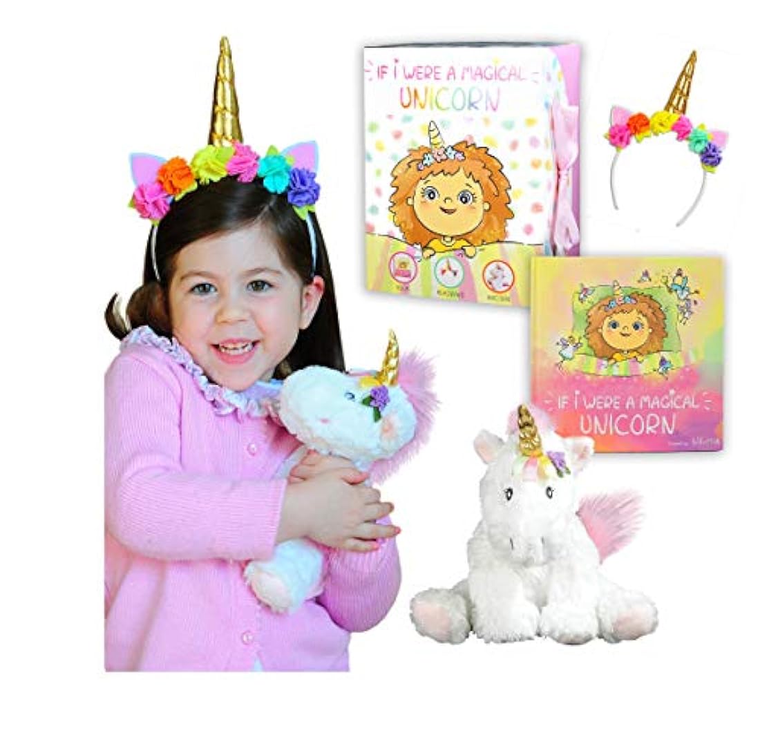 Unicornio Set de Regalo - Incluye Libro, Peluche