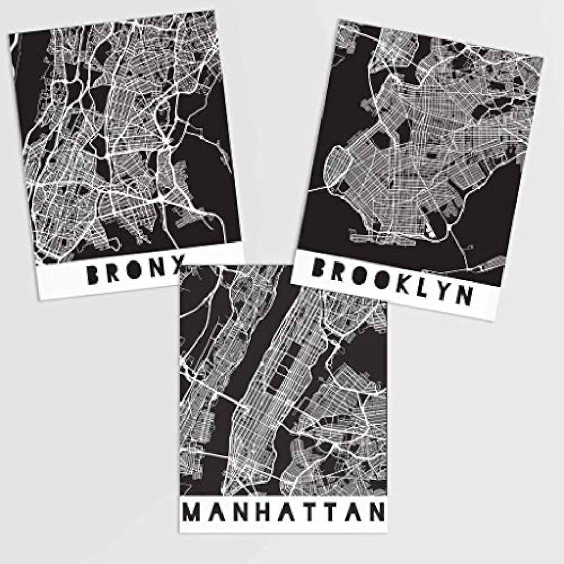 Arte de pared de la ciudad de Nueva York Blanco y negro