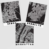 Arte de pared de la ciudad de Nueva York Blanco y negro