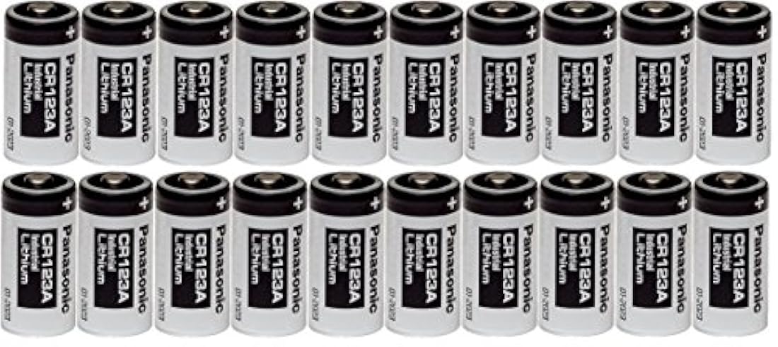 20 pilas de litio Panasonic CR123A 123A industriales de 3 V.