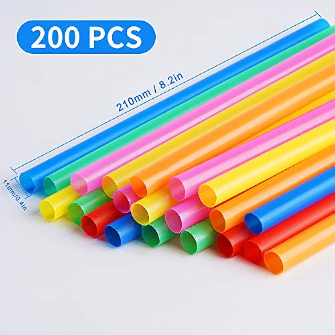 200 pajitas para batidos gigante, coloridas