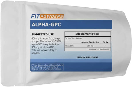 Polvo Alpha-GPC, No GMO, Vegano, Pre-Entreno, Memoria y Enfoque