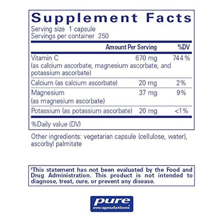 Pure Encapsulations  Ácido ascórbico amortiguado 1