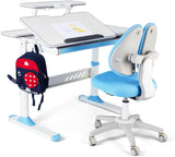 Escritorio y Silla Ajustables para Niños, Ergonómicos y con Cajón