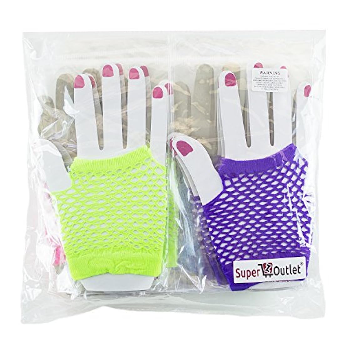 Guantes de neón sin dedos para fiestas disfraces