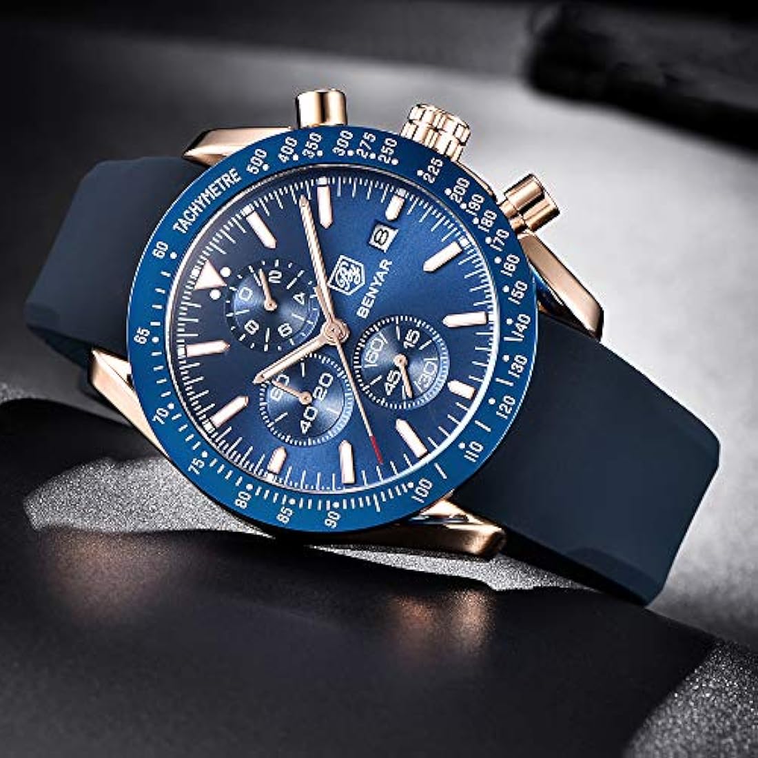 Reloj de pulsera elegante para hombre, correa de silicona