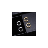 Aretes de aro con circonita cúbica  chapados en oro