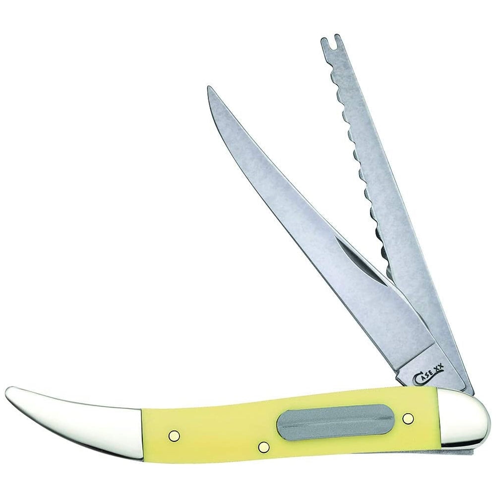 Cuchillo de bolsillo de pesca amarillo