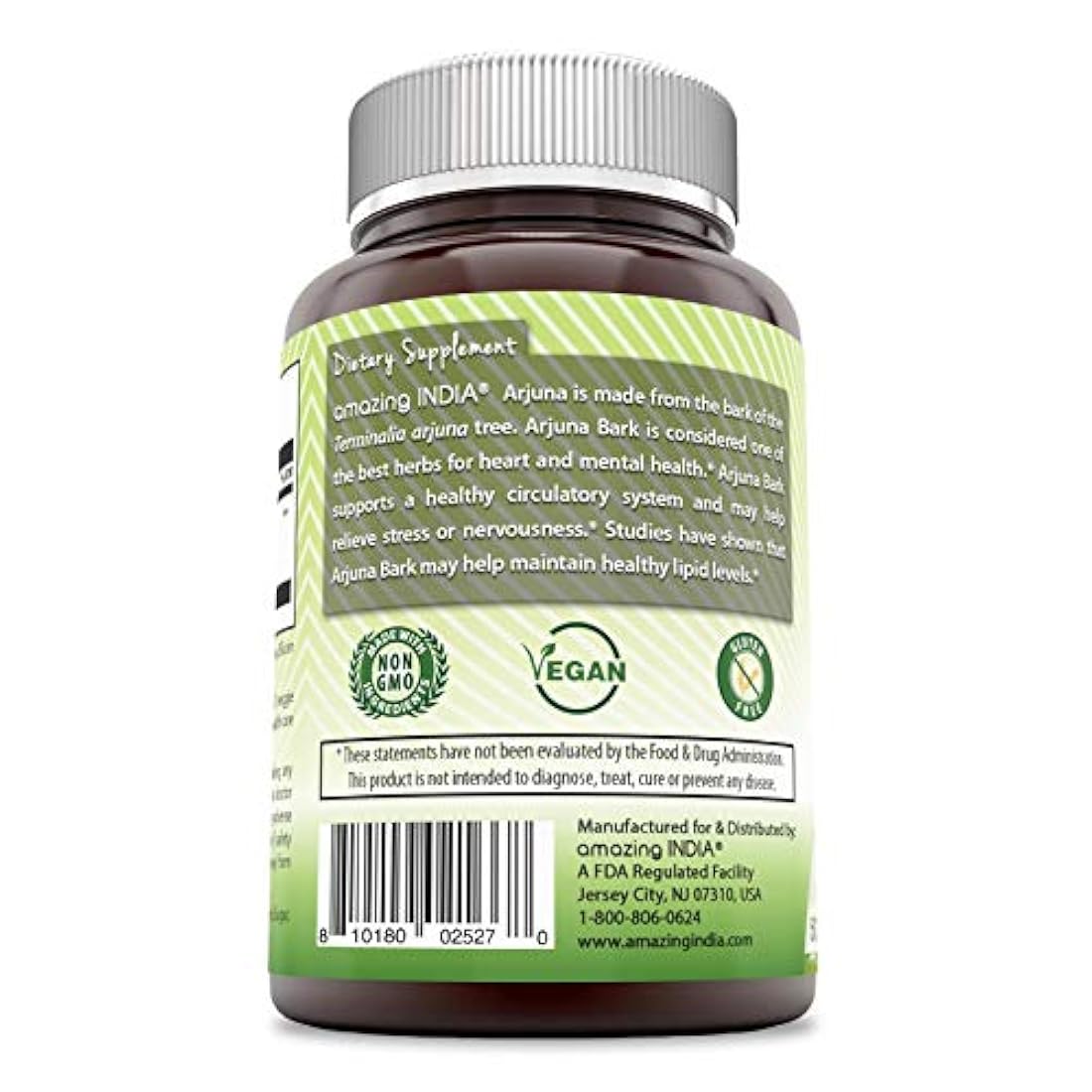 Amazing India Arjuna Veggie – 500 mg 120 Cápsulas