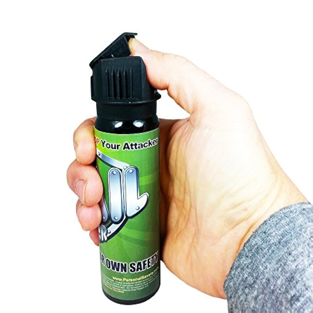 Spray de pimienta Trail Saver para senderismo, camping y frontersman – Resistencia de grado policial, repelente y disuasivo para perros y animales salvajes – Paquete de seguridad con brújula, luz LED, silbato de seguridad y mosquetón.