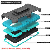 Funda compatible con Samsung Galaxy A53 5G, con clip para cinturón, resistente, resistente a prueba de golpes, protección de cuerpo completo, con función atril, para Samsung Galaxy A53 5G (verde azulado y azul claro)