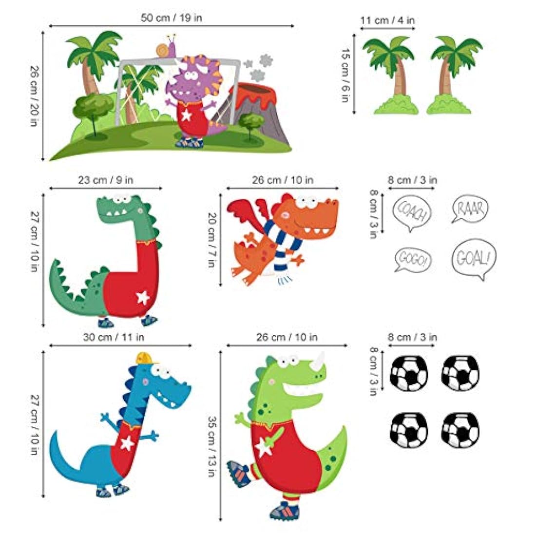 ufengke - Pegatinas de pared con diseño de dinosaurio