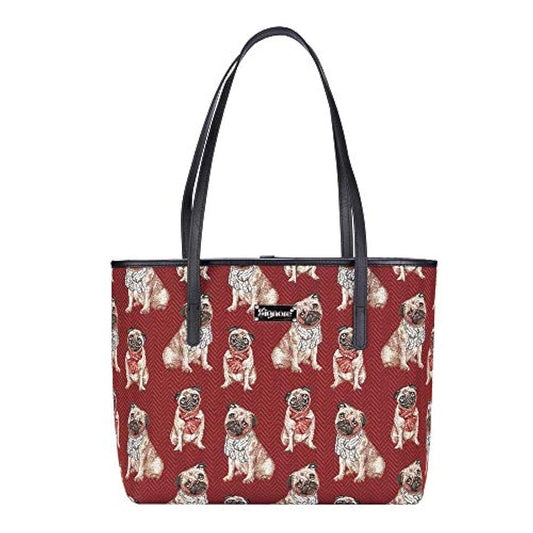 Bolso bandolera de mujer, Rojo con diseño de perro, SIGNARE