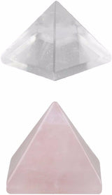 rockcloud Figura de pirámide de piedra metafísica sanadora, de cristal, cuarzo rosa, y fluorita.