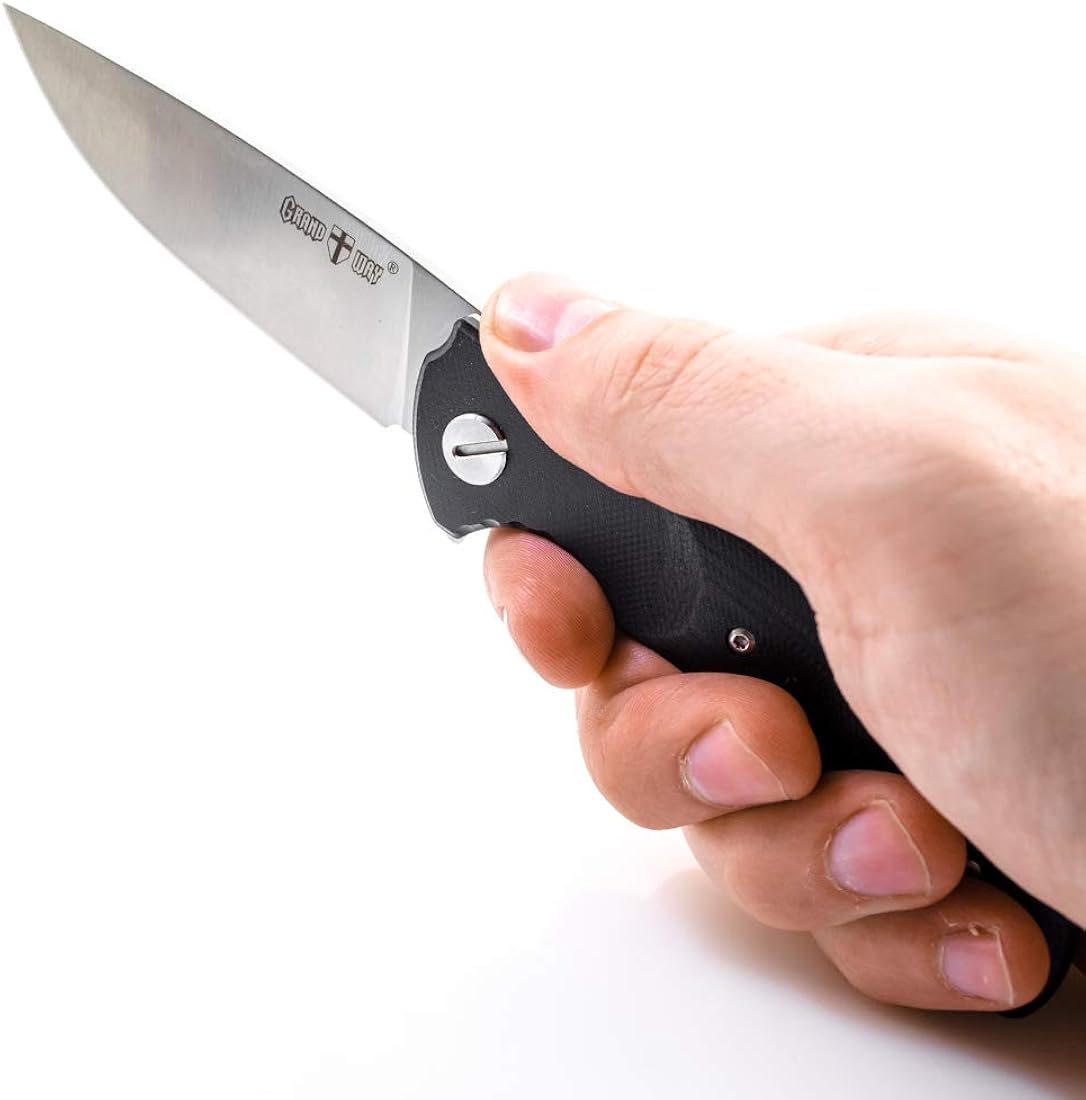 Navaja de bolsillo navaja plegable negra con mango G10