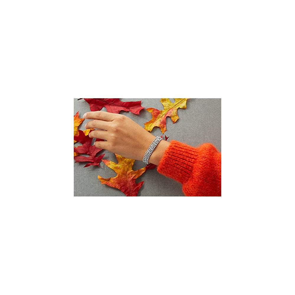 Pulseras y tobilleras de plata de ley con cuentas bizantinas