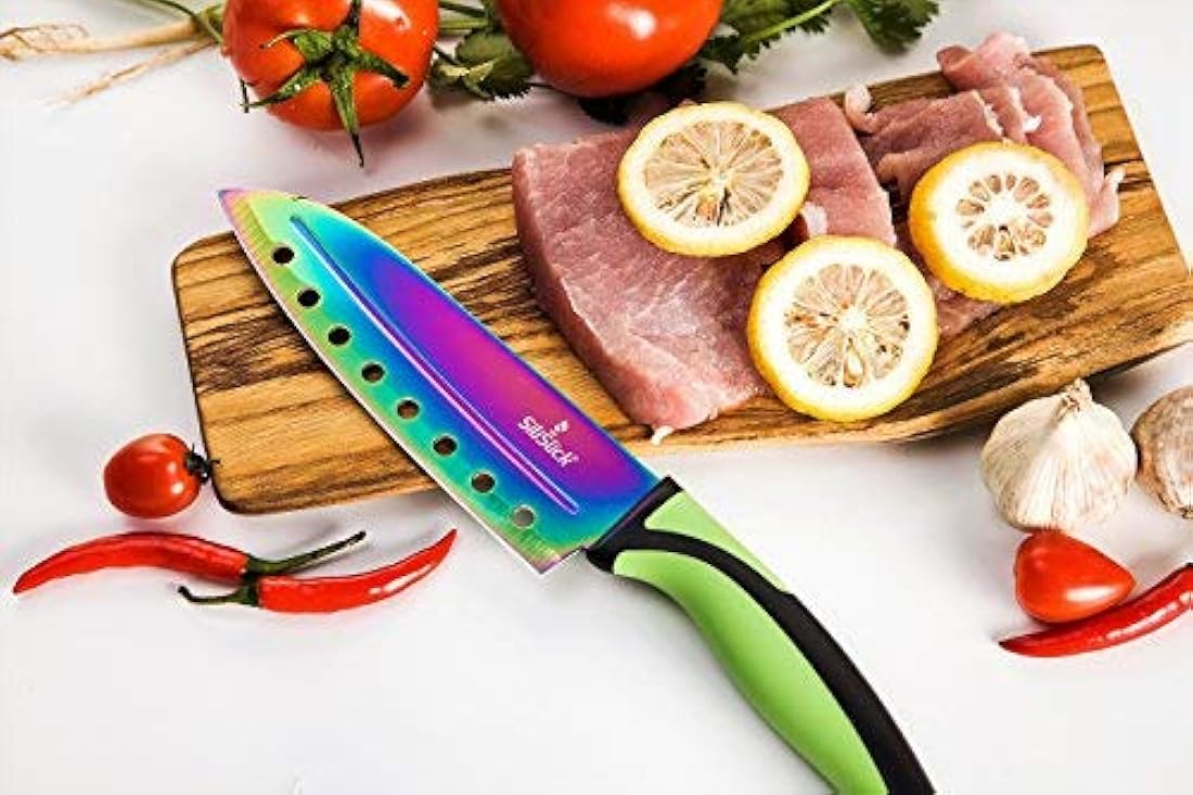 SiliSlick - Juego de 5 cuchillos elegantes, calidad chef,